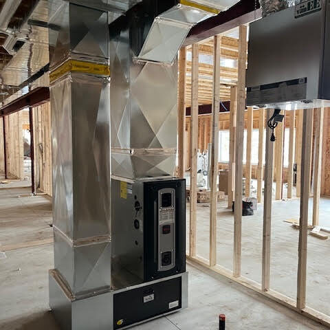 Custom Home Project – 5200 sq. ft Bungalow. Trane S9V2 High Efficiency Furnaces Install