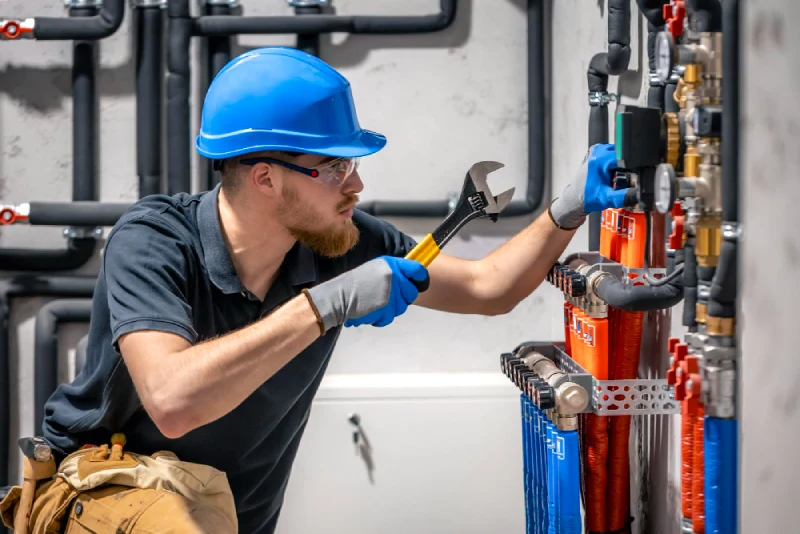 HVAC technician performing installation, repair or maintenance work