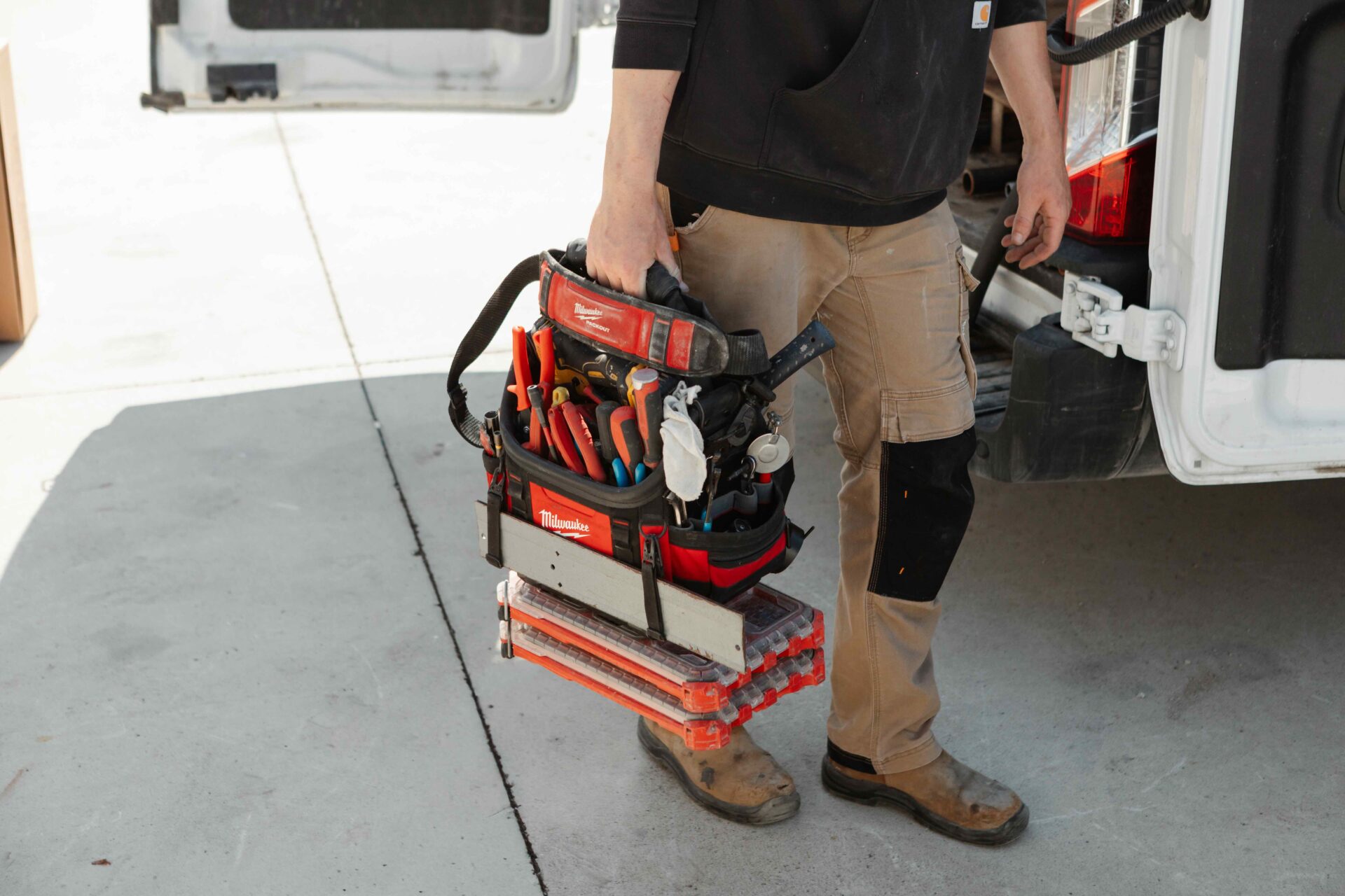 Joe's Heating technician with tools